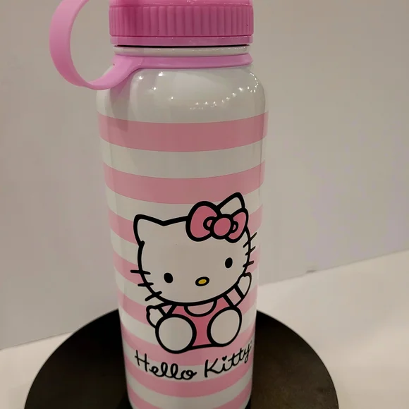 Hello Kitty Pink and White Striped Bottle - Picture 2 of 4